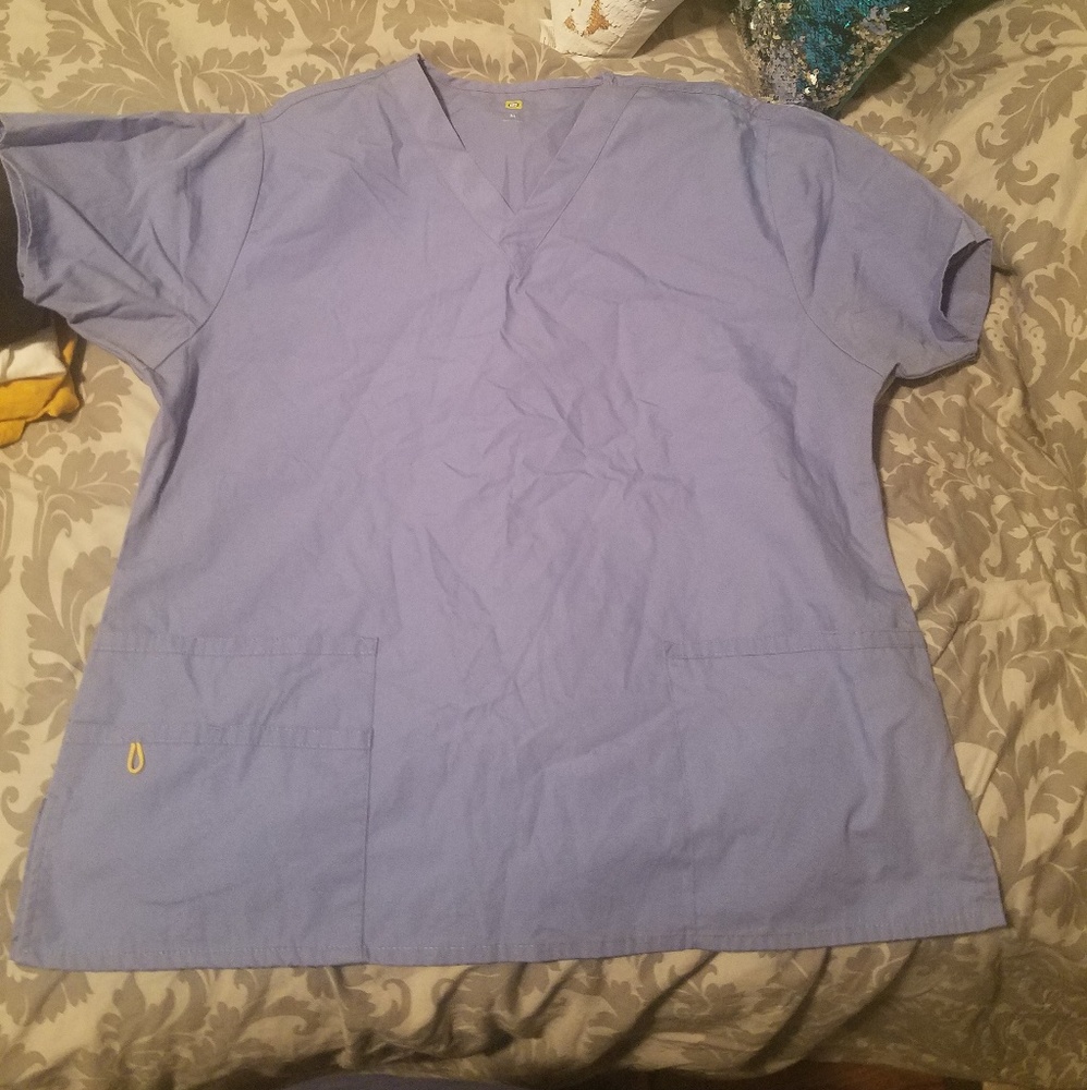 Ceil Blue Scrub Top. *Like New*